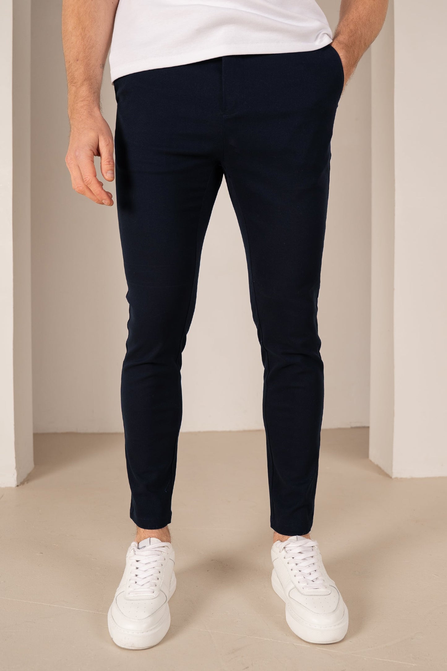 Tailored Buckle Chino - Navy