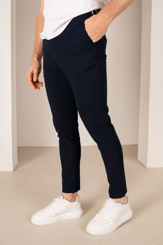 Tailored Buckle Chino - Navy