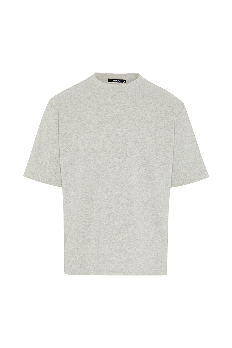 Boxy Fit Oversized T-Shirt - Grey Marl