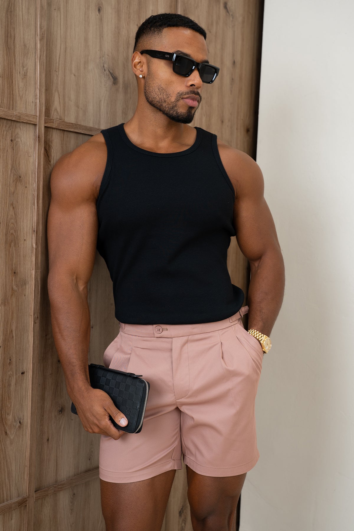 Tailored Side Buckle Shorts - Salmon