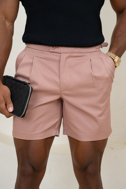 Tailored Side Buckle Shorts - Salmon