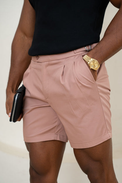 Tailored Side Buckle Shorts - Salmon