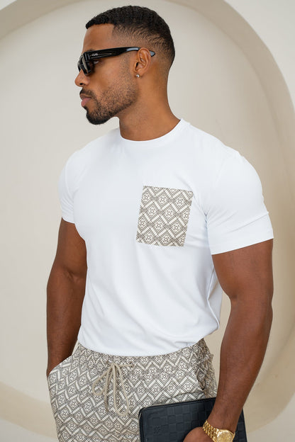 Scuba Aztec Pocket T-Shirt - White