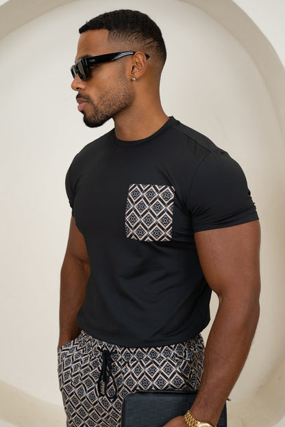 Scuba Aztec Pocket T-Shirt - Black