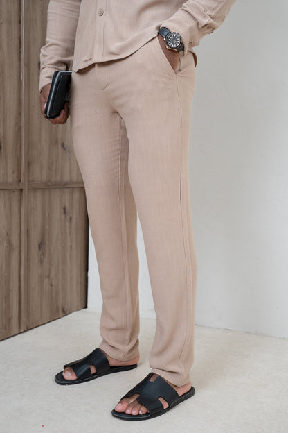 Linen Resort Trouser - Stone