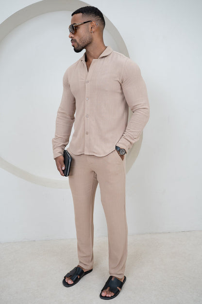 Linen Resort Trouser - Stone