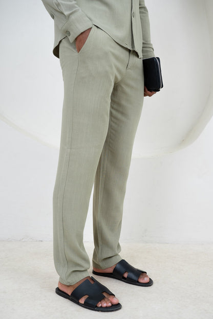 Linen Resort Trouser - Olive
