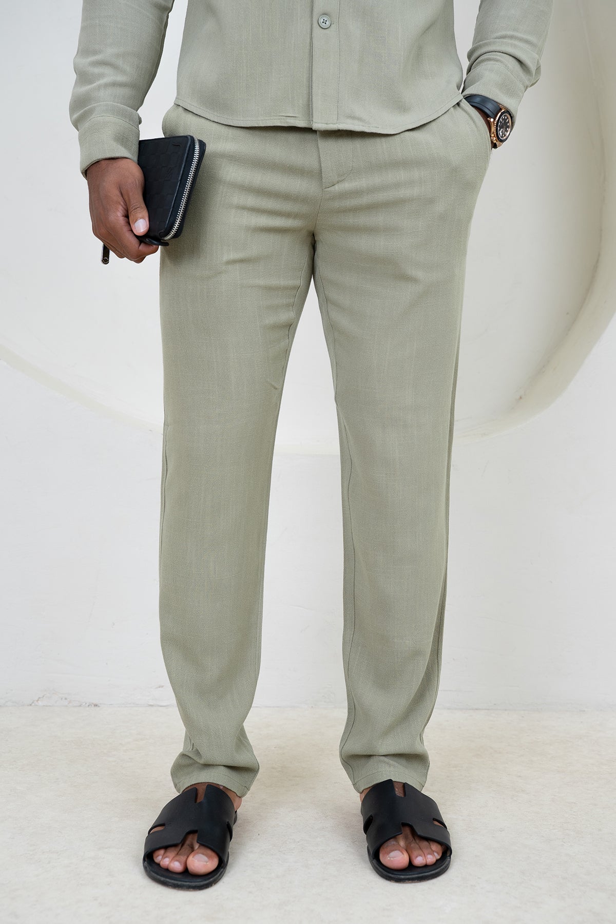 Linen Resort Trouser - Olive