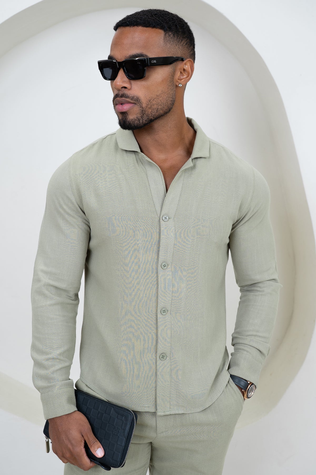 Linen Resort Trouser - Olive