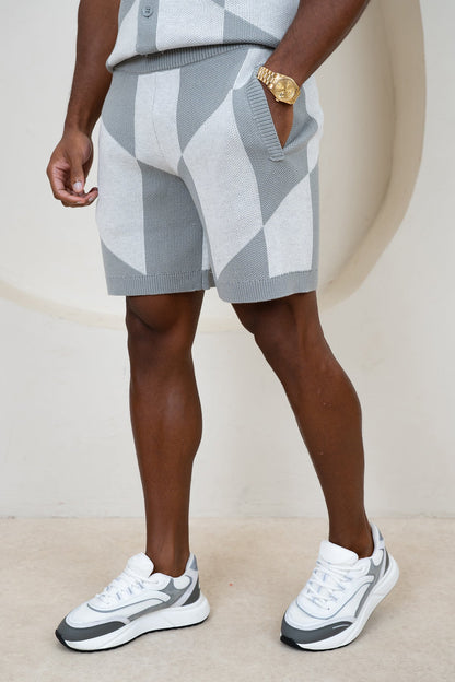 Check Knit Shirt - Grey
