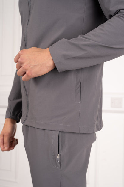 Premium Technical Windbreaker Jacket - Charcoal