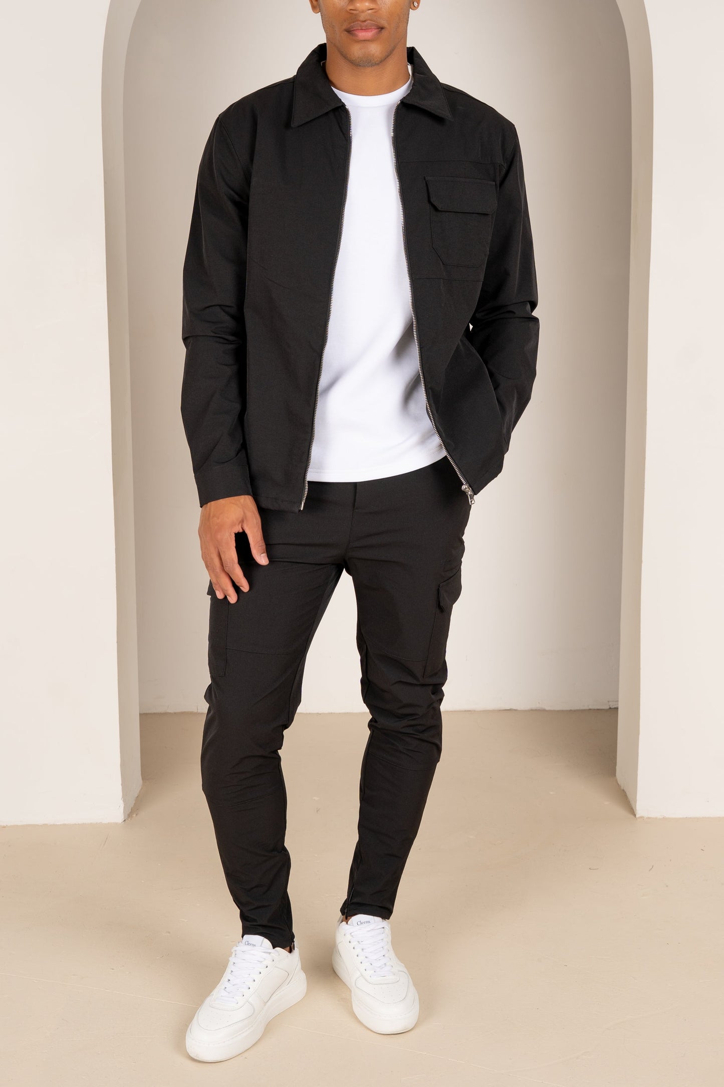 Premium Detail Cargo Pants V2 - Black
