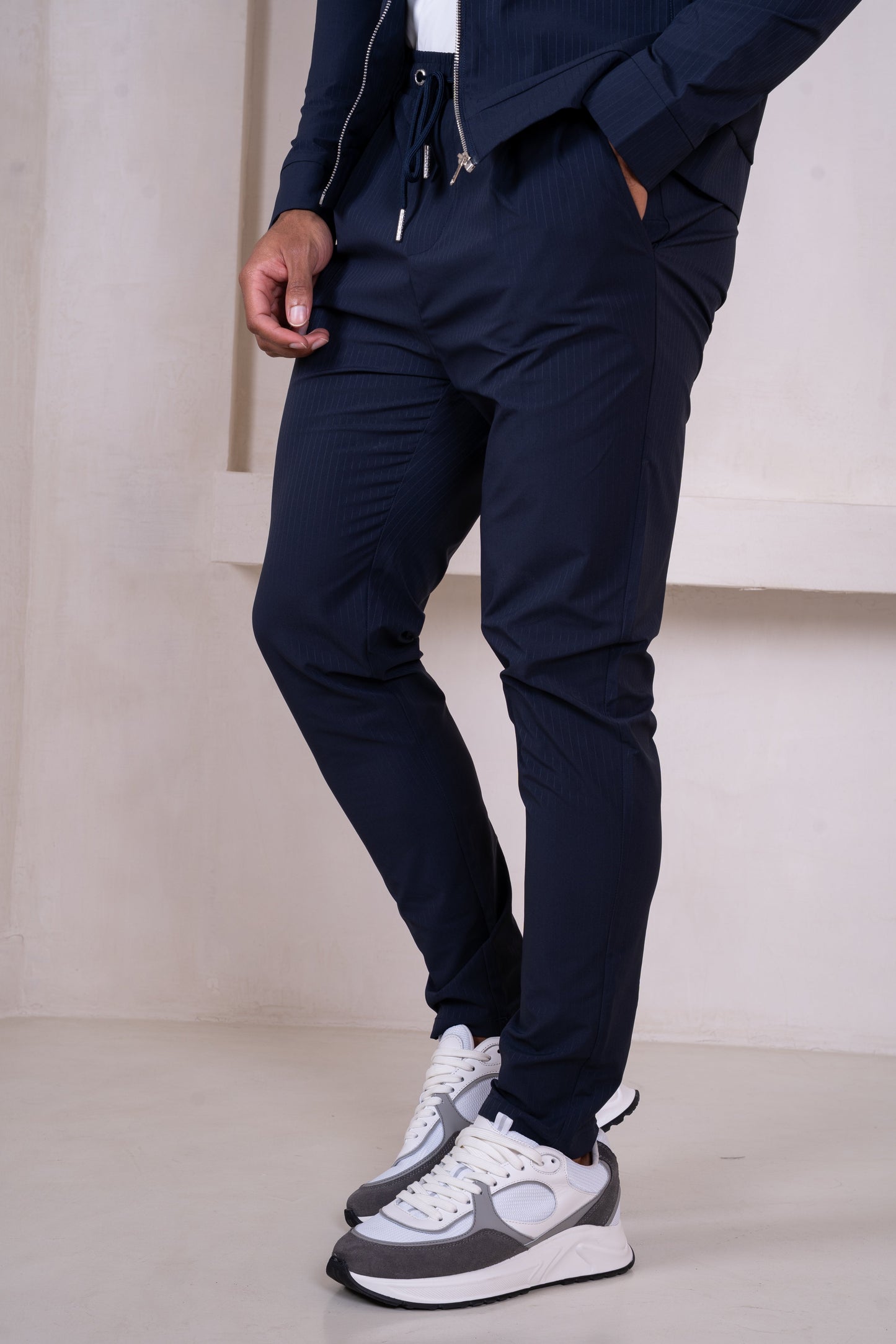 Pinstripe Pants - Navy