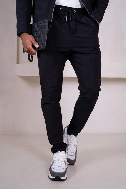 Pinstripe Pants - Black