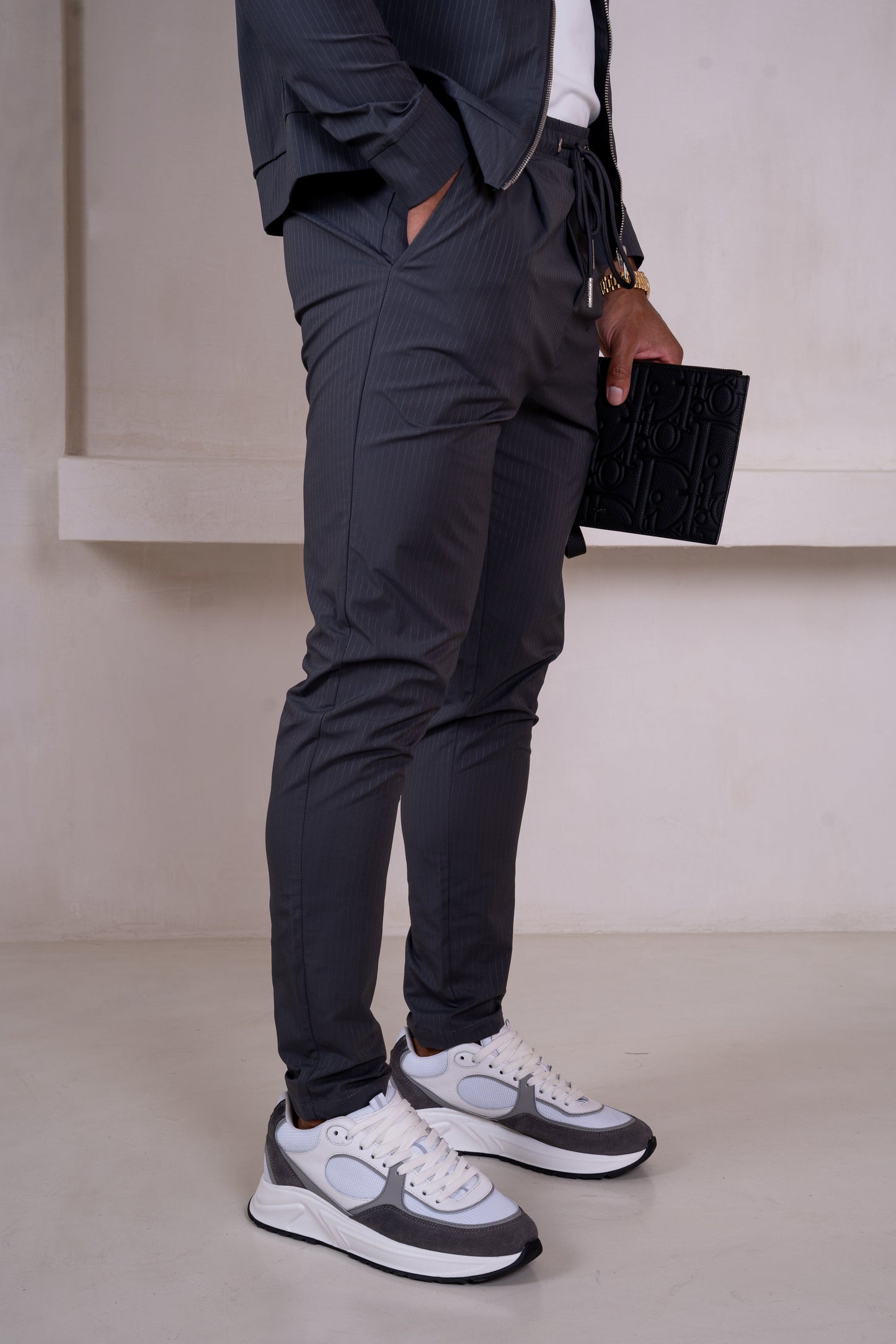 Pinstripe Pants - Charcoal
