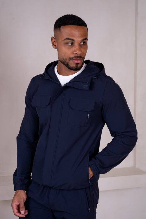 Technical V3 Cargo Windbreaker Jacket - Navy