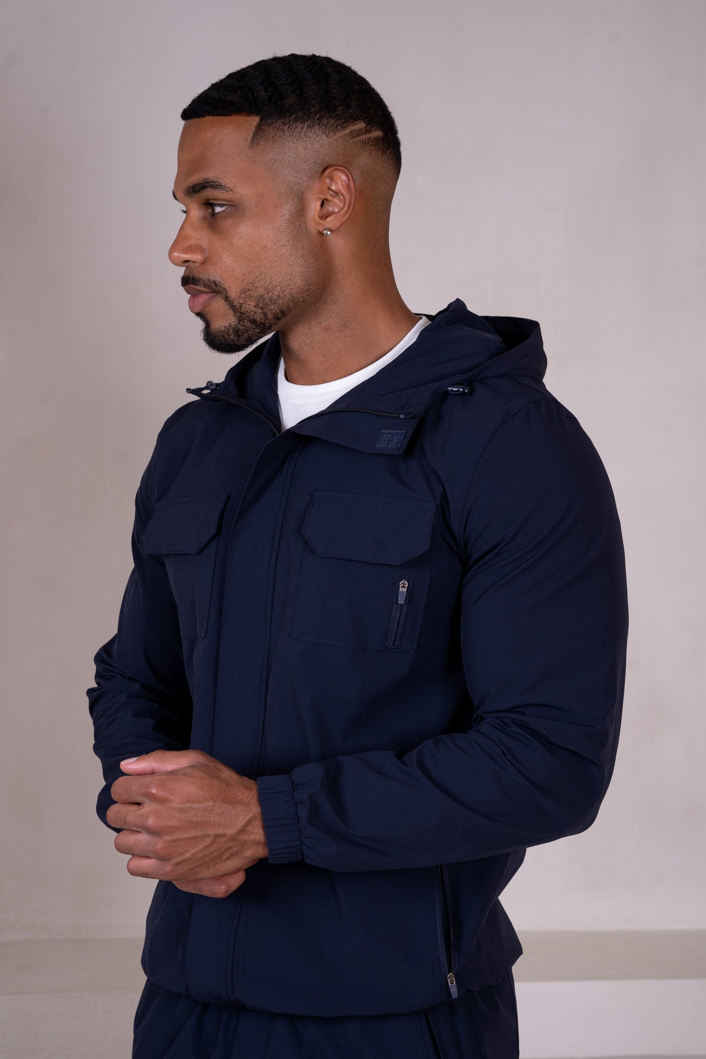 Technical V3 Cargo Windbreaker Jacket - Navy