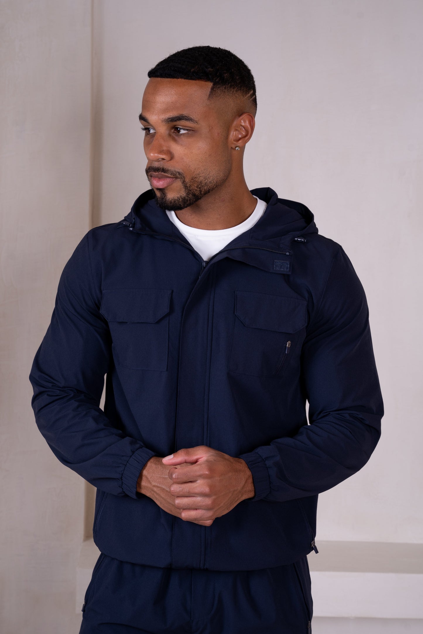 Technical V3 Cargo Windbreaker Jacket - Navy