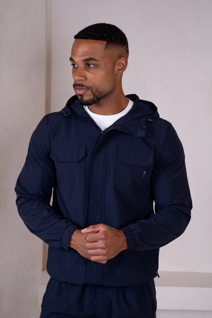 Technical V3 Cargo Windbreaker Jacket - Navy