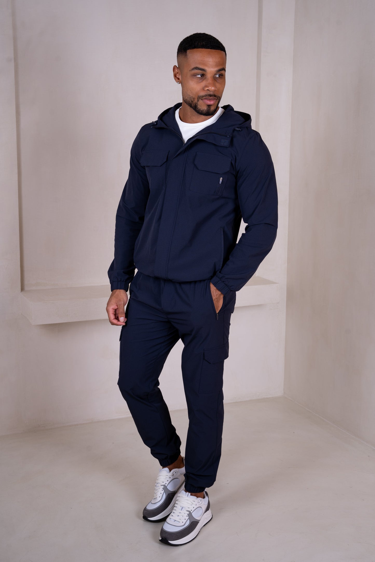 Technical V3 Cargo Windbreaker Jacket - Navy