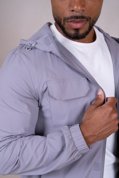 Technical V3 Cargo Windbreaker Jacket - Grey