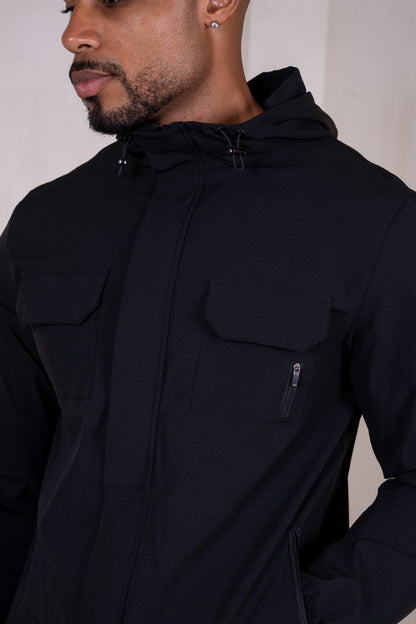 Technical V3 Cargo Windbreaker Jacket - Black