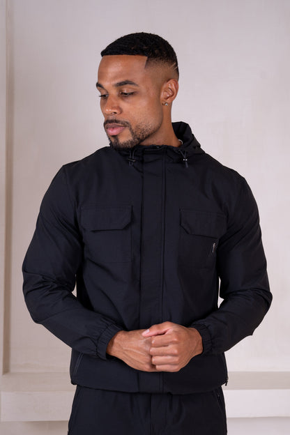 Technical V3 Cargo Windbreaker Jacket - Black