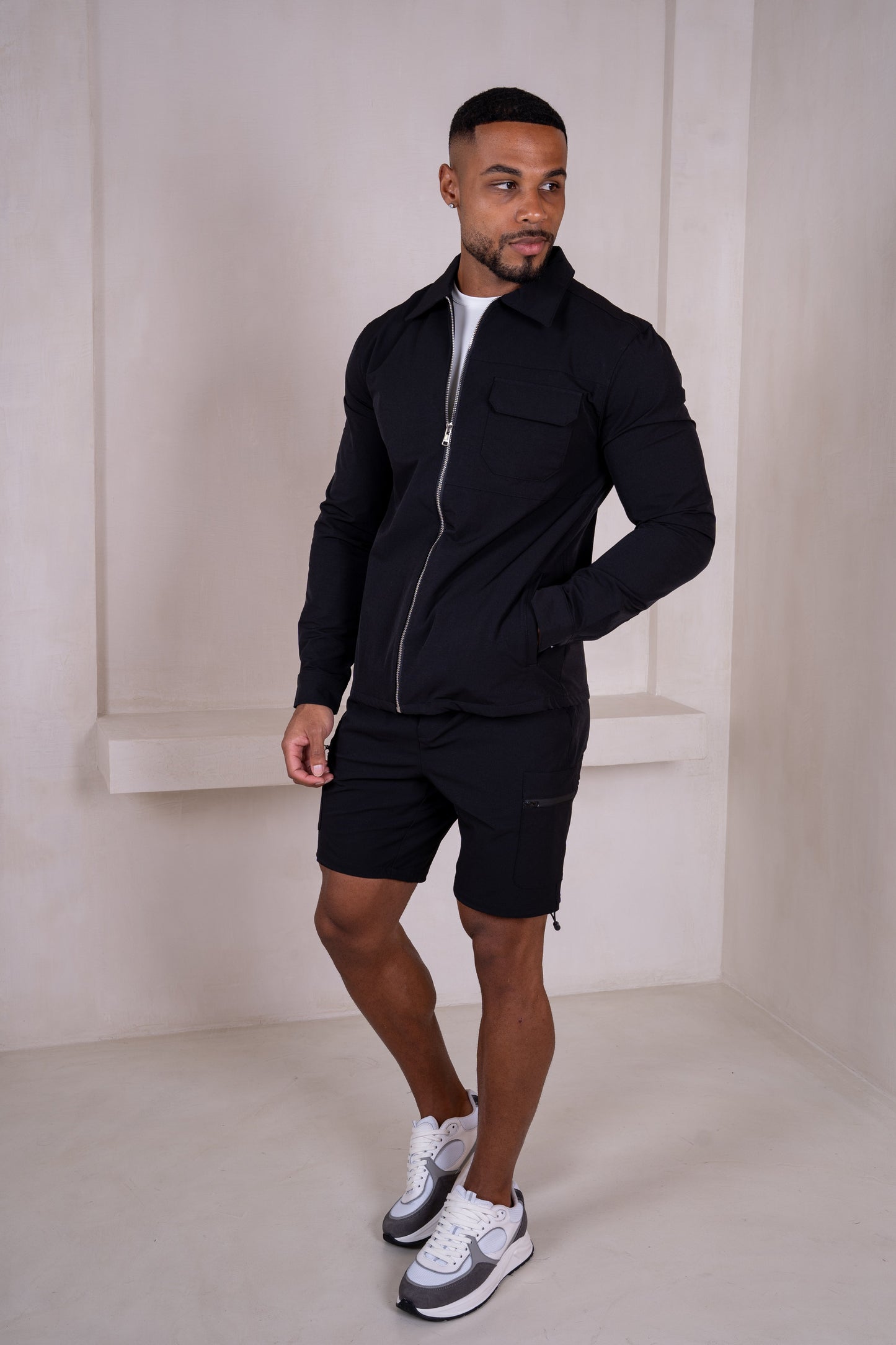 Premium Detail Cargo Shorts V2 - Black