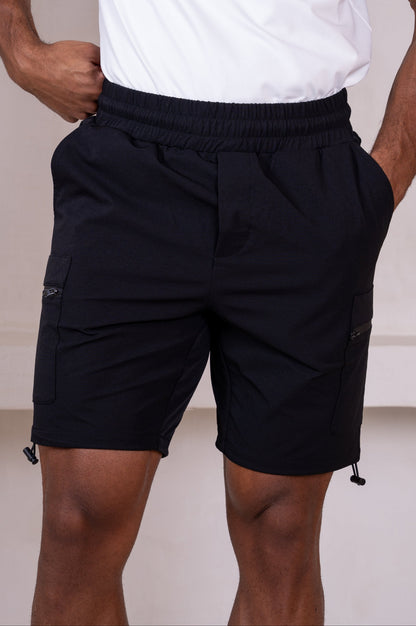 Premium Detail Cargo Shorts V2 - Black