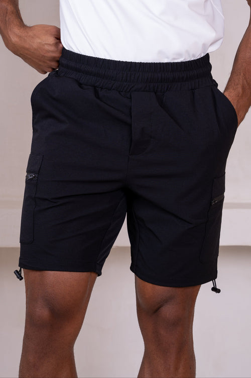 Premium Detail Cargo Shorts V2 - Black