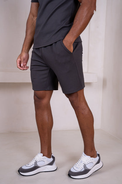 Slim Fit Stretch Shorts - Charcoal