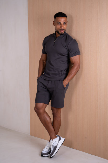 Slim Fit Stretch Shorts - Charcoal