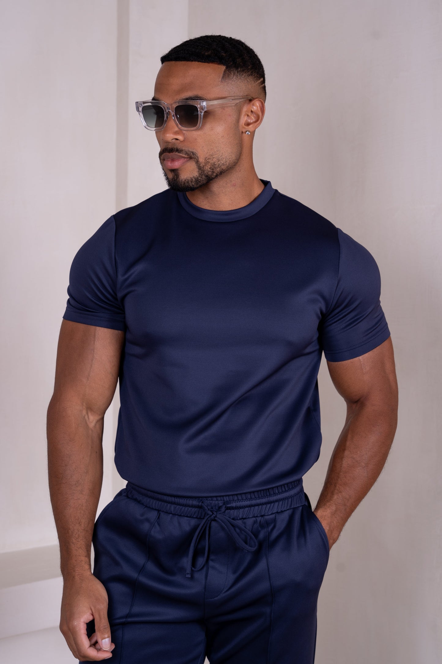 Premium Scuba Pintuck Shorts - Navy
