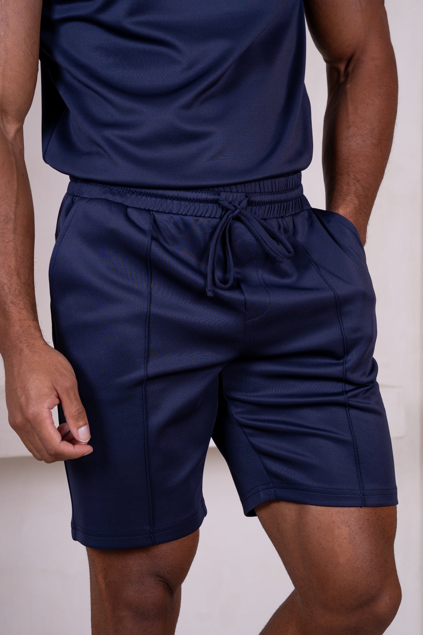 Premium Scuba Pintuck Shorts - Navy