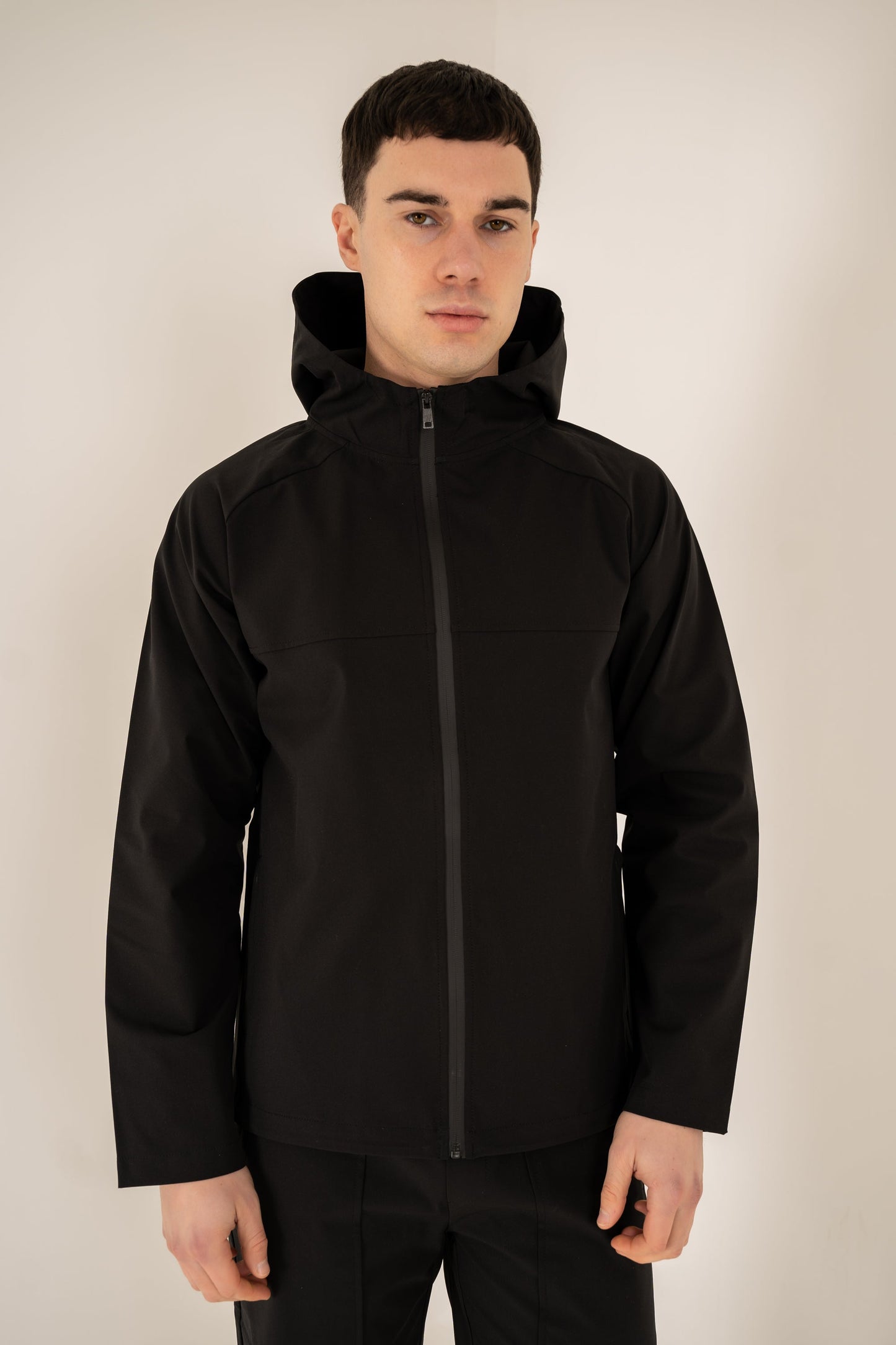 Pinnacle Brushed Technical Windbreaker Jacket - Black