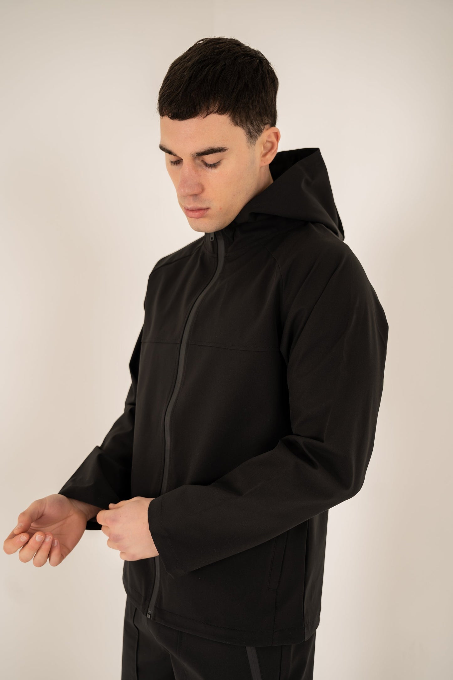 Pinnacle Brushed Technical Windbreaker Jacket - Black