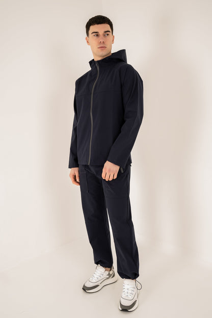 Pinnacle Brushed Technical Windbreaker Jacket - Navy