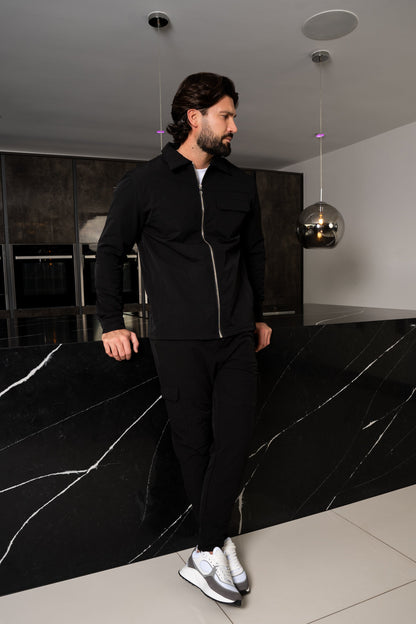 Premium Detail Cargo Pants V2 - Black