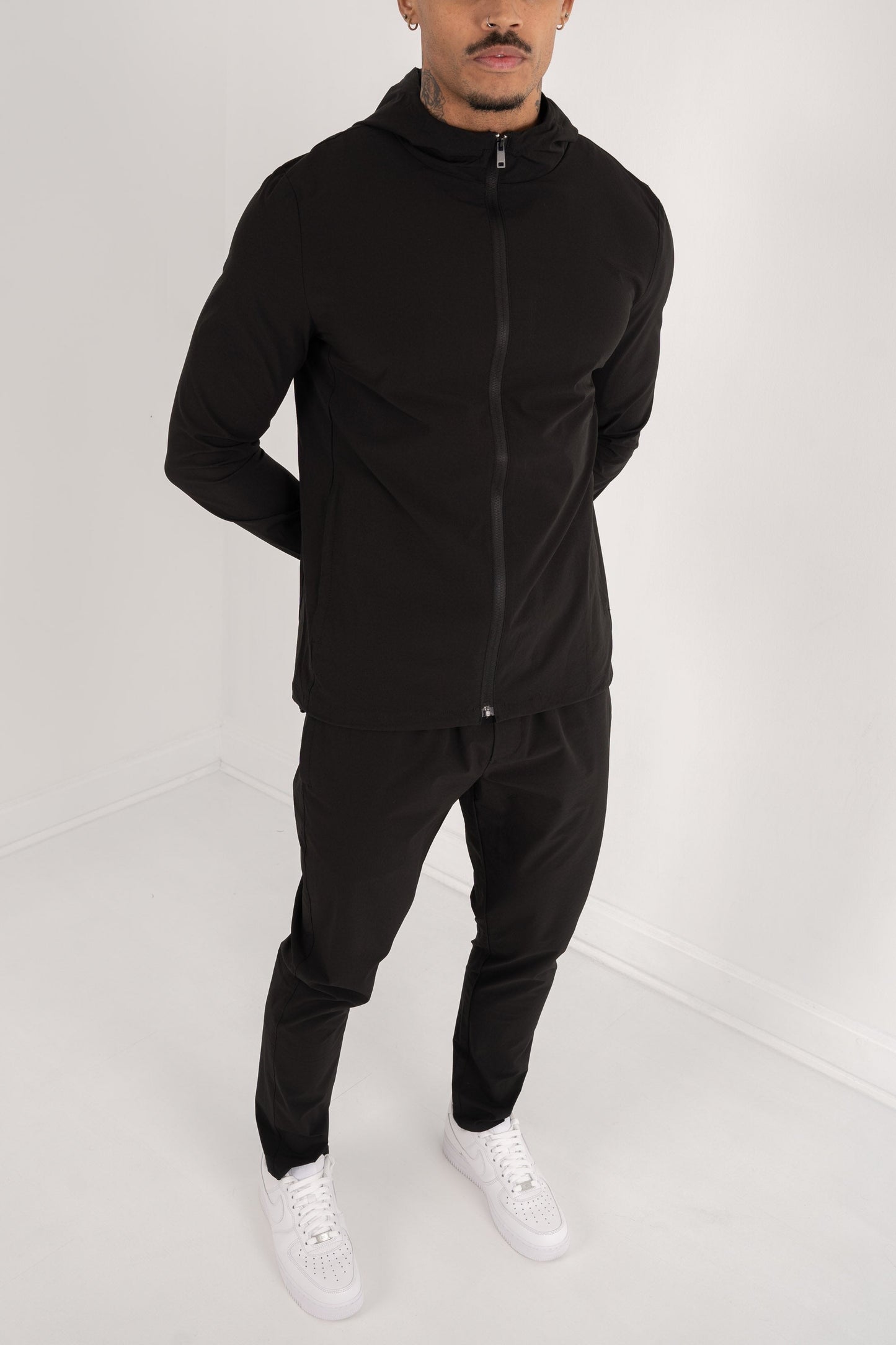 Premium Technical Windbreaker Jacket - Black