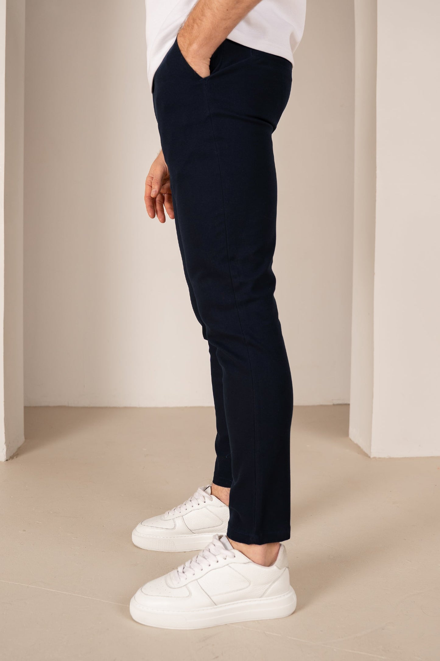 Tailored Buckle Chino  - Navy