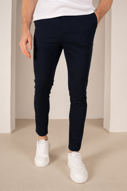 Tailored Buckle Chino  - Navy