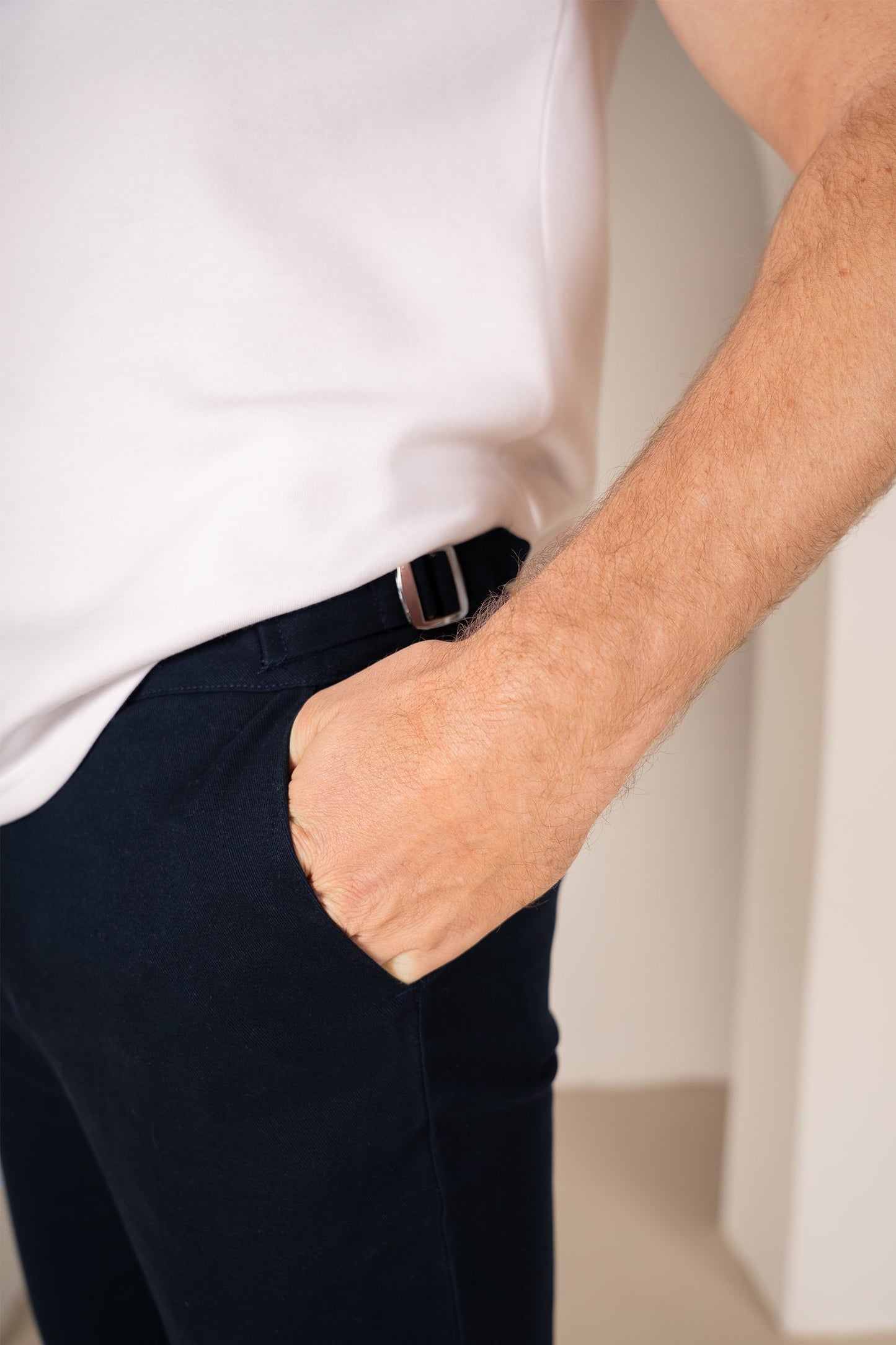 Tailored Buckle Chino  - Navy