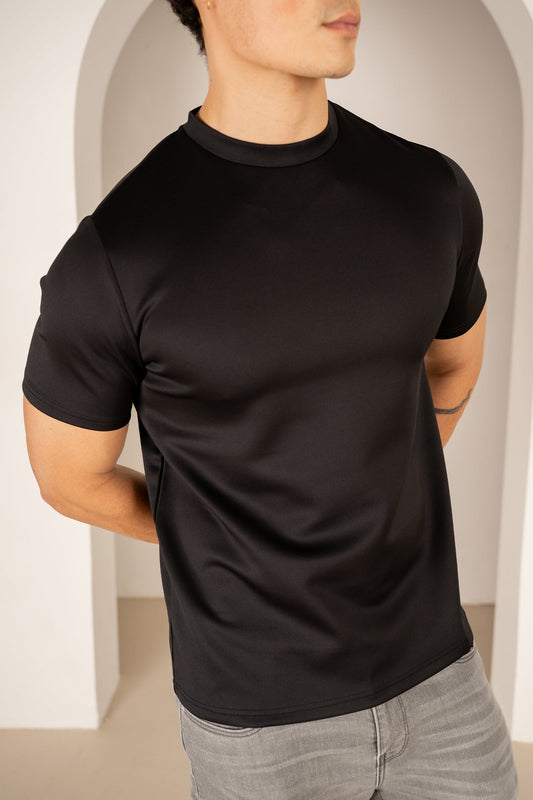 Premium Scuba Slim Fit T-Shirt - Black (JS)