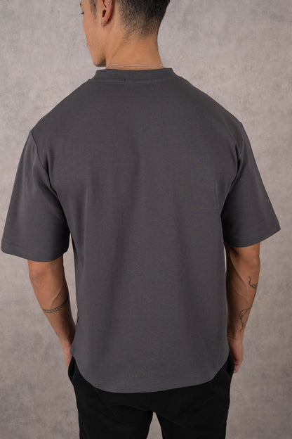 Boxy Fit Oversized T-Shirt - Charcoal