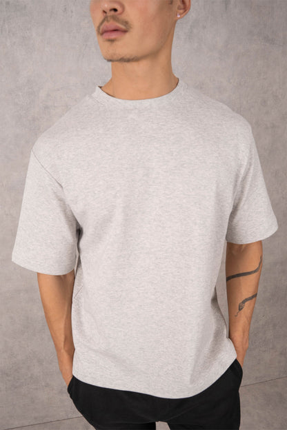 Boxy Fit Oversized T-Shirt - Grey Marl