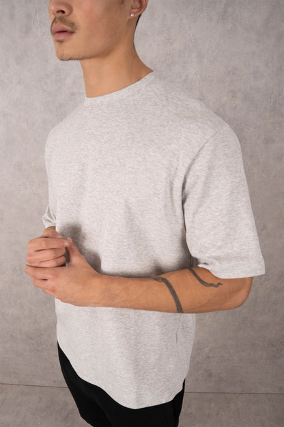 Boxy Fit Oversized T-Shirt - Grey Marl