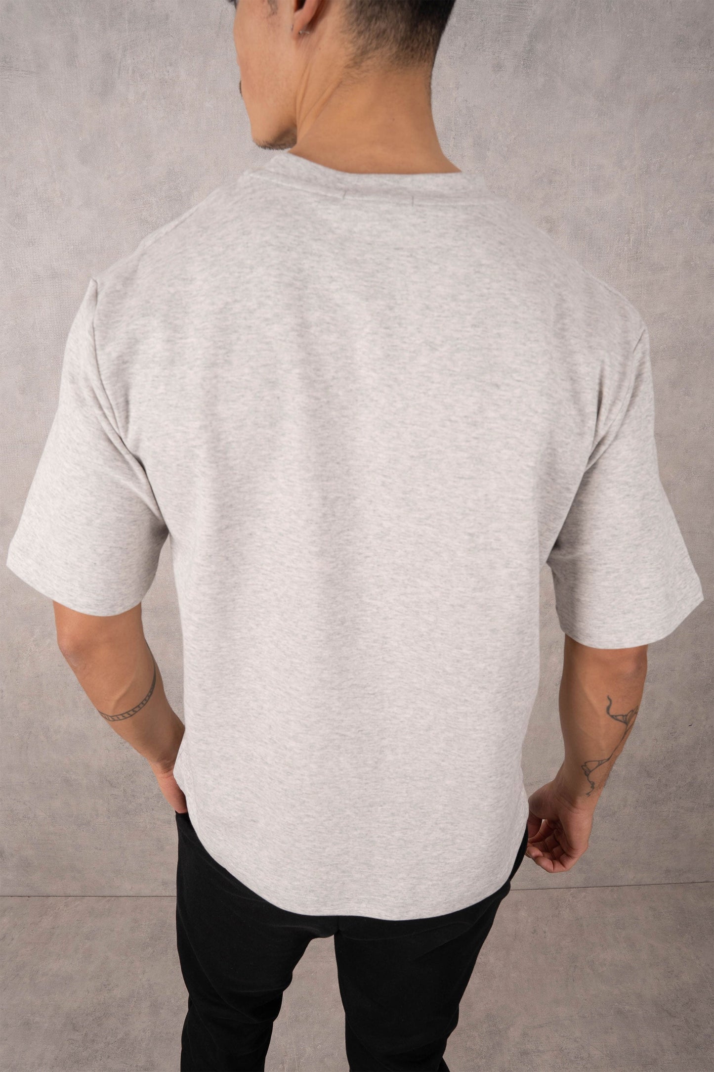 Boxy Fit Oversized T-Shirt - Grey Marl