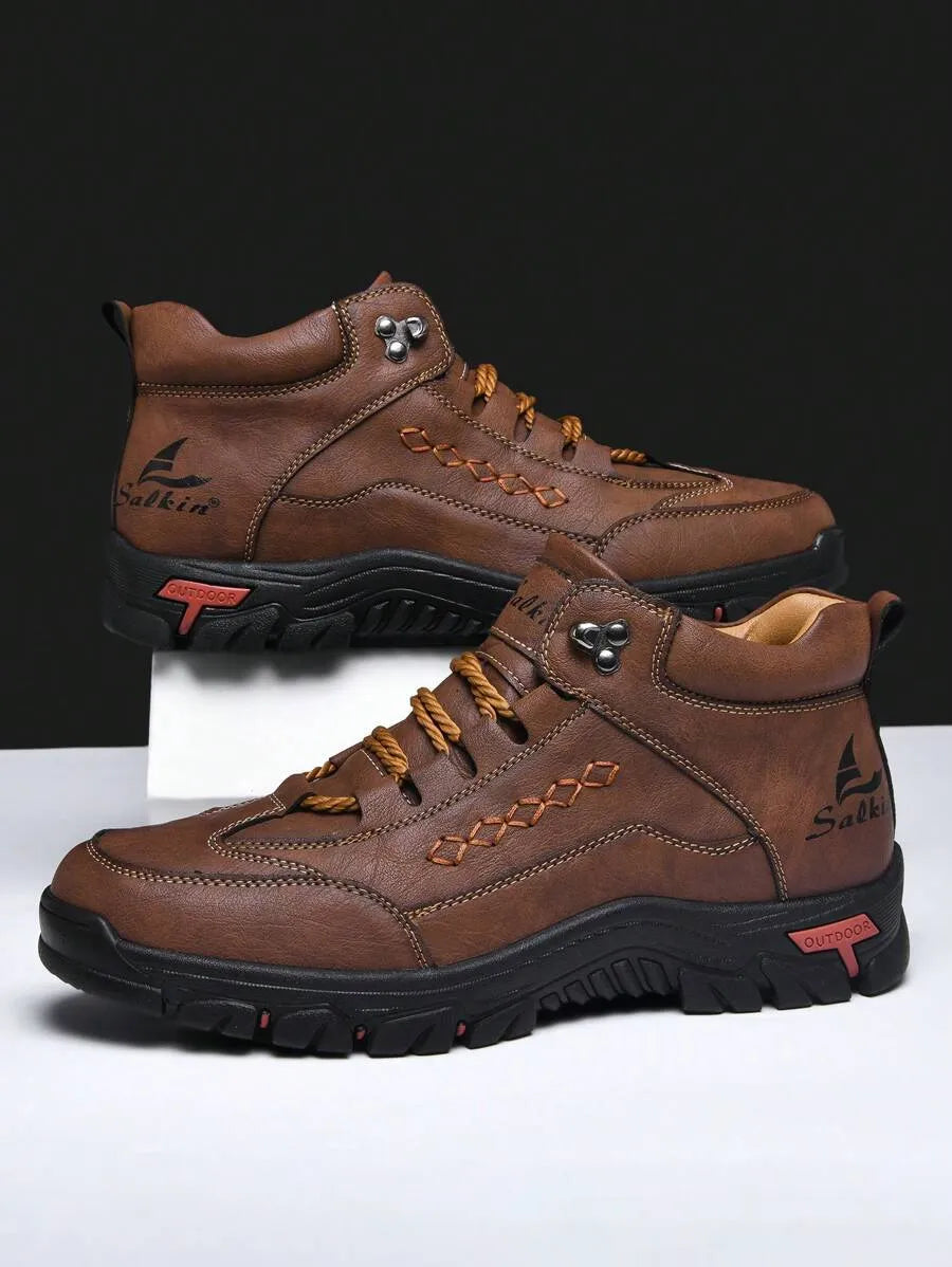 Men's Orthopedic Leather Boots — Wide Toe, Arch Support, Waterproof & Slip-Resistant for All-Day Comfort