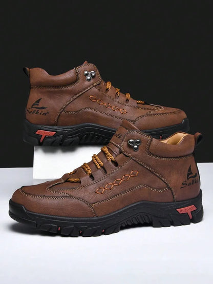 Men's Orthopedic Leather Boots — Wide Toe, Arch Support, Waterproof & Slip-Resistant for All-Day Comfort