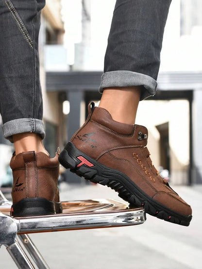 Men's Orthopedic Leather Boots — Wide Toe, Arch Support, Waterproof & Slip-Resistant for All-Day Comfort